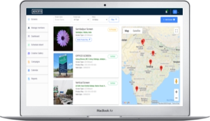 A macbook displaying screens list